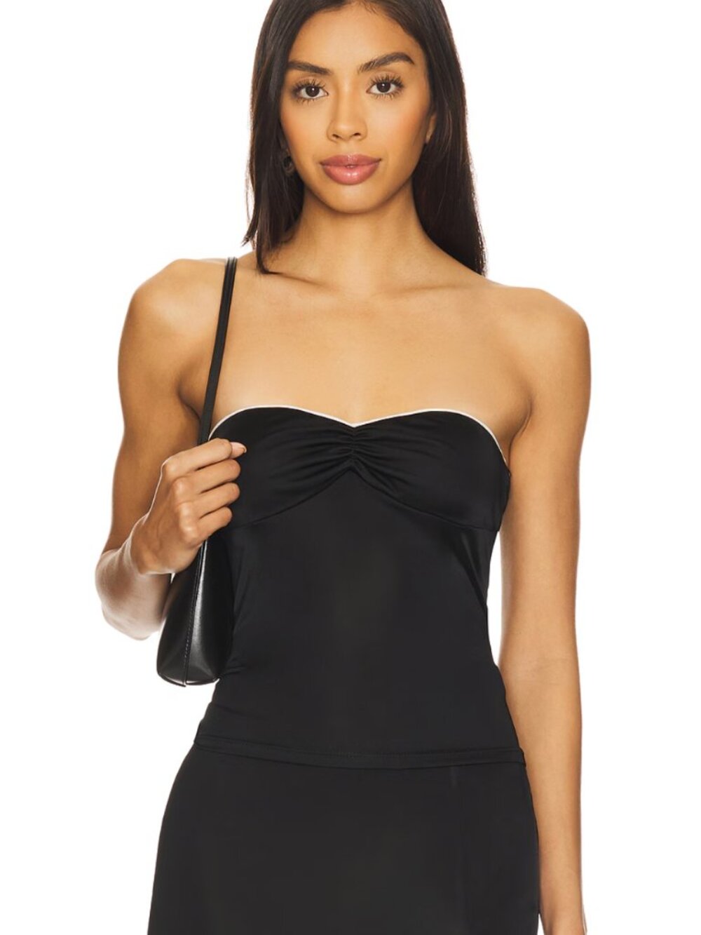 NEW BUCI Blossom Top in Black Silk Strapless Tube Top Small S